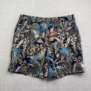 Public Beach Swim Trunks Men’s 1X Green Tropical Floral AOP Board Shorts Beach